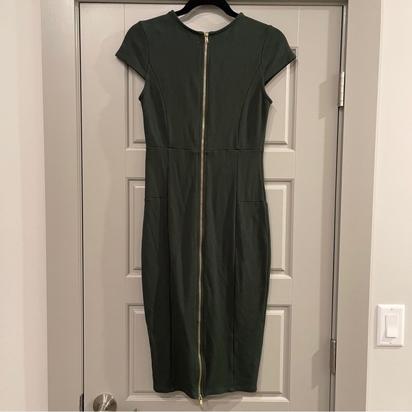 FELICITY & COCO | Green midi sheath dress size small - Picture 4 of 7